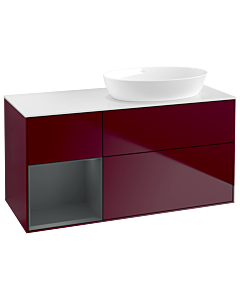 Villeroy und Boch Finion Villeroy und Boch Finion GA41HGHB 120cm, top white matt, Emotion, shelves Midnight matt lacquer, Peony Matt