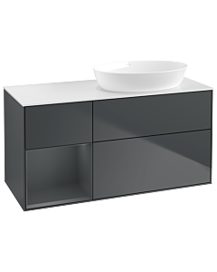 Villeroy und Boch Finion Waschtischunterschrank GA41HGHG 120cm, Abdeckplatte white matt, Emotion, Regale Midnight matt lacquer, Midnight Blue Matt Lacquer