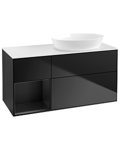 Villeroy und Boch Finion Villeroy und Boch Finion GA41PDPD 120cm, cover plate white matt, Emotion, shelves Black matt lacquer, Black matt lacquer