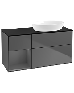 Villeroy und Boch Finion Villeroy und Boch Finion GA42GKGK 120cm, cover plate black matt, Emotion, shelves anthracite matt lacquer, anthracite matt
