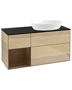 Villeroy und Boch Finion Villeroy und Boch Finion GA42GNPC 120cm, cover plate black matt, Emotion, shelves Walnut Veneer , Oak Veneer