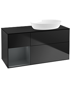 Villeroy und Boch Finion Villeroy und Boch Finion GA42HGPD 120cm, cover plate black matt, Emotion, shelves midnight matt lacquer, black matt lacquer