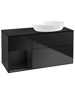 Villeroy und Boch Finion Villeroy und Boch Finion GA42PDPD 120cm, cover plate black matt, Emotion, shelves Black matt lacquer, Black matt lacquer