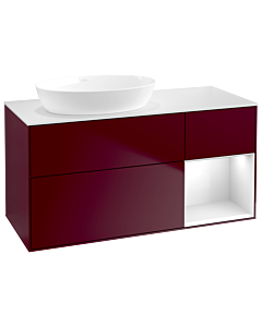 Villeroy und Boch Finion Villeroy und Boch Finion GA51GFHB 120cm, cover plate white matt, Emotion, shelves Glossy white lacquer, Peony Matt