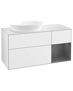 Villeroy und Boch Finion Villeroy und Boch Finion GA51GKGF 120cm, cover plate white matt, Emotion, shelves anthracite matt lacquer, glossy white lacquer