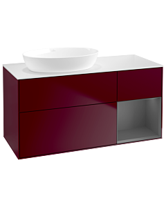 Villeroy und Boch Finion Waschtischunterschrank GA51GKHB 120cm, Abdeckplatte white matt, Emotion, Regale Anthracite matt lacquer, Peony Matt