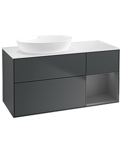 Villeroy und Boch Finion Waschtischunterschrank GA51GKHG 120cm, Abdeckplatte white matt, Emotion, Regale Anthracite matt lacquer, Midnight Blue Matt Lacquer