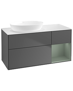 Villeroy und Boch Finion Villeroy und Boch Finion GA51GMGK 120cm, cover plate white matt, Emotion, shelves olive matt lacquer, anthracite matt