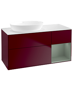 Villeroy und Boch Finion Villeroy und Boch Finion GA51GMHB 120cm, cover plate white matt, Emotion, shelves olive matt lacquer, Peony Matt