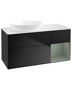 Villeroy und Boch Finion Villeroy und Boch Finion GA51GMPD 120cm, cover plate white matt, Emotion, shelves olive matt lacquer, black matt lacquer