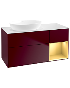 Villeroy und Boch Finion Villeroy und Boch Finion GA51HFHB 120cm, cover plate white matt, Emotion, shelves gold matt lacquer, Peony Matt