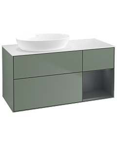 Villeroy und Boch Finion Villeroy und Boch Finion GA51HGGM 120cm, cover plate white matt, Emotion, shelves Midnight matt lacquer, Olive Matt Lacquer