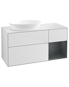 Villeroy und Boch Finion Villeroy und Boch Finion GA51HGMT 120cm, cover plate white matt, Emotion, shelves midnight matt lacquer, white matt lacquer