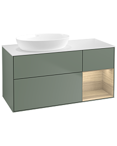 Villeroy und Boch Finion Villeroy und Boch Finion GA51PCGM 120cm, cover plate white matt, Emotion, shelves Oak Veneer , Olive Matt Lacquer