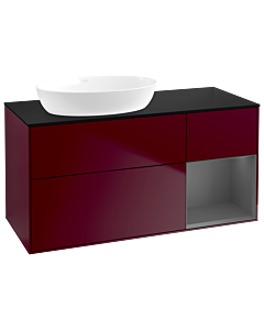 Villeroy und Boch Finion Villeroy und Boch Finion GA52GKHB 120cm, cover plate black matt, Emotion, shelves anthracite matt lacquer, Peony Matt