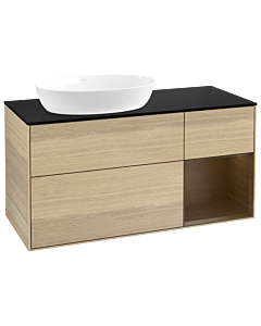 Villeroy und Boch Finion Villeroy und Boch Finion GA52GNPC 120cm, cover plate black matt, Emotion, shelves Walnut Veneer , Oak Veneer