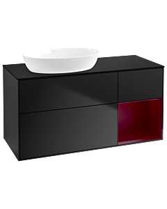 Villeroy und Boch Finion Villeroy und Boch Finion GA52HBPD 120cm, cover plate black matt, Emotion, shelves Peony matt lacquer, black matt lacquer