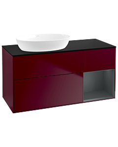 Villeroy und Boch Finion Villeroy und Boch Finion GA52HGHB 120cm, cover plate black matt, Emotion, shelves Midnight matt lacquer, Peony Matt