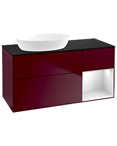Villeroy und Boch Finion Villeroy und Boch Finion GA52MTHB 120cm, cover plate black matt, Emotion, shelves white matt lacquer, Peony Matt