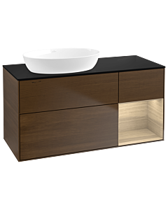 Villeroy und Boch Finion Villeroy und Boch Finion GA52PCGN 120cm, cover plate black matt, Emotion, shelves Oak Veneer , Oak Veneer veneer