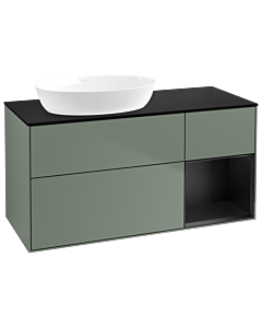 Villeroy und Boch Finion Villeroy und Boch Finion GA52PDGM 120cm, cover plate black matt, Emotion, shelves black matt lacquer, Olive Matt Lacquer