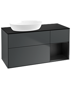 Villeroy und Boch Finion Waschtischunterschrank GA52PDHG 120cm, Abdeckplatte black matt, Emotion, Regale Black matt lacquer, Midnight Blue Matt Lacquer