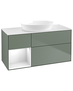 Villeroy und Boch Finion Villeroy und Boch Finion GA61GFGM 120cm, cover plate white matt, Emotion, shelves Glossy white lacquer, Olive Matt Lacquer