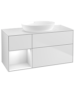 Villeroy und Boch Finion Villeroy und Boch Finion GA61GFMT 120cm, cover plate white matt, Emotion, shelves Glossy white lacquer, white matt lacquer