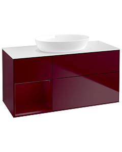 Villeroy und Boch Finion Waschtischunterschrank GA61HBHB 120cm, Abdeckplatte white matt, Emotion, Regale Peony matt lacquer, Peony Matt