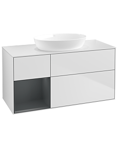 Villeroy und Boch Finion Villeroy und Boch Finion GA61HGMT 120cm, cover plate white matt, Emotion, shelves midnight matt lacquer, white matt lacquer