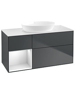 Villeroy und Boch Finion Waschtischunterschrank GA61MTHG 120cm, Abdeckplatte white matt, Emotion, Regale White matt lacquer, Midnight Blue Matt Lacquer