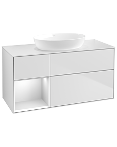 Villeroy und Boch Finion Waschtischunterschrank GA61MTMT 120cm, Abdeckplatte white matt, Emotion, Regale White matt lacquer, White matt lacquer
