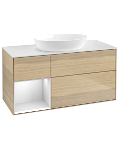 Villeroy und Boch Finion Villeroy und Boch Finion GA61MTPC 120cm, cover plate white matt, Emotion, shelves white matt lacquer, Oak Veneer