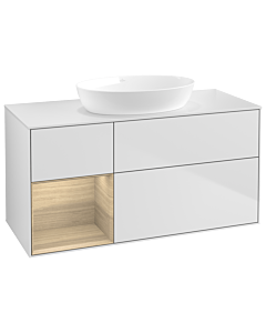 Villeroy und Boch Finion Villeroy und Boch Finion GA61PCMT 120cm, cover plate white matt, Emotion, shelves Oak Veneer , white matt lacquer