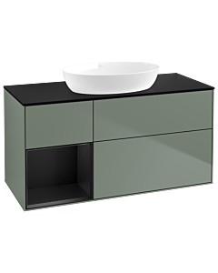 Villeroy und Boch Finion Villeroy und Boch Finion GA62PDGM 120cm, cover plate black matt, Emotion, shelves black matt lacquer, Olive Matt Lacquer