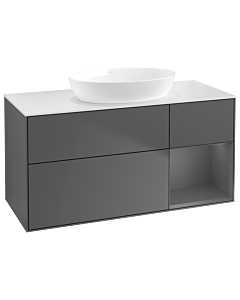 Villeroy und Boch Finion Villeroy und Boch Finion GA71GKGK 120cm, cover plate white matt, Emotion, shelves anthracite matt lacquer, anthracite matt