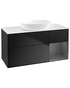 Villeroy und Boch Finion Villeroy und Boch Finion GA71GKPD 120cm, cover plate white matt, Emotion, shelves anthracite matt lacquer, black matt lacquer