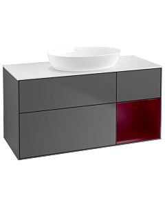 Villeroy und Boch Finion Villeroy und Boch Finion GA71HBGK 120cm, cover plate white matt, Emotion, shelves Peony matt lacquer, anthracite matt