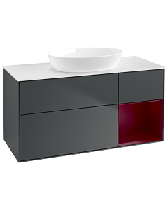 Villeroy und Boch Finion Waschtischunterschrank GA71HBHG 120cm, Abdeckplatte white matt, Emotion, Regale Peony matt lacquer, Midnight Blue Matt Lacquer