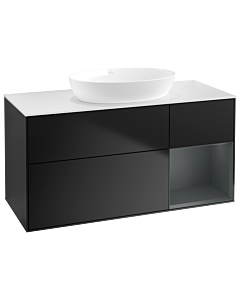 Villeroy und Boch Finion Villeroy und Boch Finion GA71HGPD 120cm, cover plate white matt, Emotion, shelves midnight matt lacquer, black matt lacquer