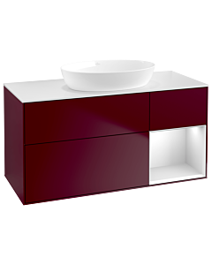 Villeroy und Boch Finion Waschtischunterschrank GA71MTHB 120cm, Abdeckplatte white matt, Emotion, Regale White matt lacquer, Peony Matt