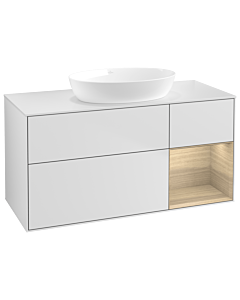 Villeroy und Boch Finion Villeroy und Boch Finion GA71PCMT 120cm, cover plate white matt, Emotion, shelves Oak Veneer , white matt lacquer