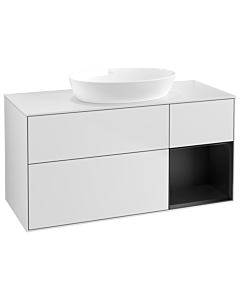Villeroy und Boch Finion Villeroy und Boch Finion GA71PDMT 120cm, cover plate white matt, Emotion, shelves black matt lacquer, white matt lacquer