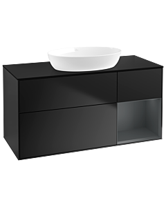 Villeroy und Boch Finion Villeroy und Boch Finion GA72HGPD 120cm, cover plate black matt, Emotion, shelves midnight matt lacquer, black matt lacquer