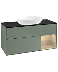 Villeroy und Boch Finion Villeroy und Boch Finion GA72PCGM 120cm, cover plate black matt, Emotion, shelves Oak Veneer , Olive Matt Lacquer