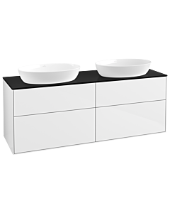 Villeroy und Boch Finion Waschtischunterschrank GA8200GF 160x60,3cm, Emotion, Abdeckplatte black matt, Glossy white lacquer