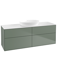 Villeroy und Boch Finion GA9100GM 160x60.3cm, Emotion, plaque de recouvrement blanc mat, Olive Matt Lacquer