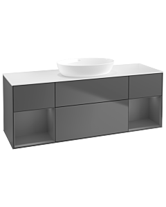Villeroy und Boch Finion Villeroy und Boch Finion GD01GKGK 120cm, cover plate white matt, Emotion, shelves anthracite matt lacquer, anthracite matt