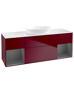 Villeroy und Boch Finion Villeroy und Boch Finion GD01GKHB 120cm, cover plate white matt, Emotion, shelves anthracite matt lacquer, Peony Matt