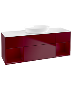 Villeroy und Boch Finion Villeroy und Boch GD01HBHB 120cm, plaque de recouvrement blanc mat, Emotion, étagères Peony laqué mat, Peony Matt